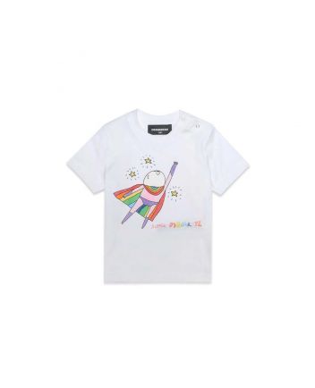 Girls White Half Sleeves T-Shirt