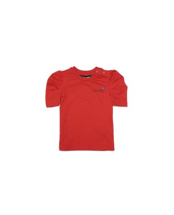 Girls Red Half Sleeves Cotton Top