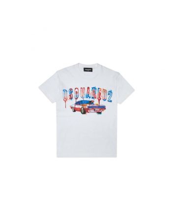 White Multi Color Logo T-Shirt