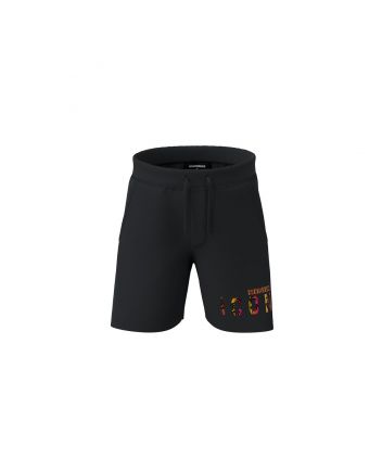 Black Logo Print Shorts For Unisex