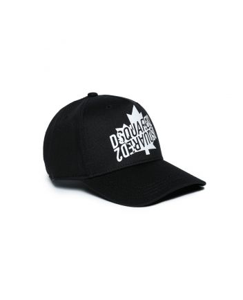 Kids Black Logo Print Cap
