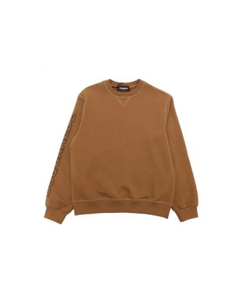 Kids Brown Logo On The Sleeve Sweatshirt