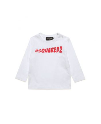 Baby Kids White Logo Print T-Shirt