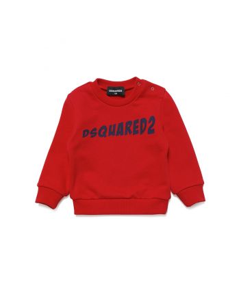 Baby Kids Red Logo Print Sweatshirt