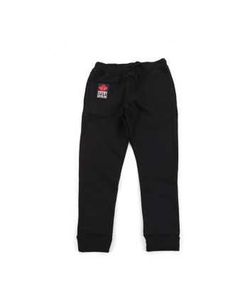 Kids Black Logo-Patch Trouser