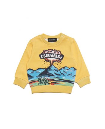 Baby Kids Yellow Logo Print Sweatshirt