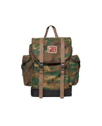 Kids Logo-Patch Camouflage-Print Backpack