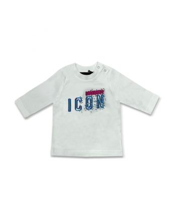 Baby Kids White Logo Print T-Shirt