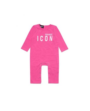 Baby Girls Pink Logo Print Romper