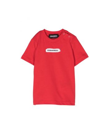 Baby Kids Red Logo Print T-Shirt