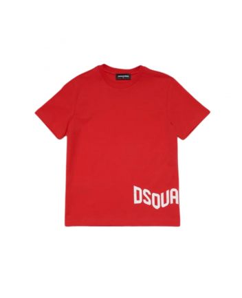 Kids Red Logo Print T-Shirt