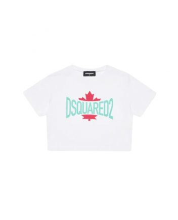 Girls White Logo Print T-Shirt