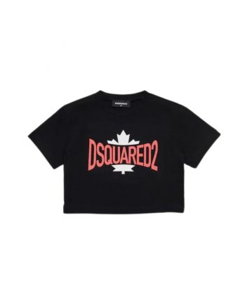 Girls Black Logo Print T-shirt