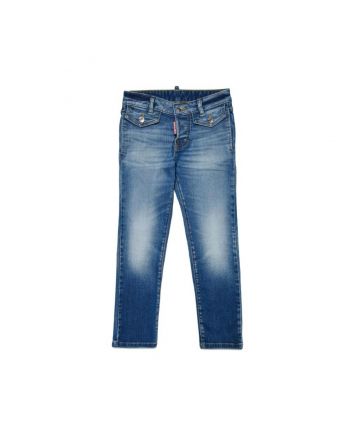 Girls Denim Shaded Blue Slim Jeans