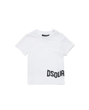 Baby Kids White Logo Print T-Shirt