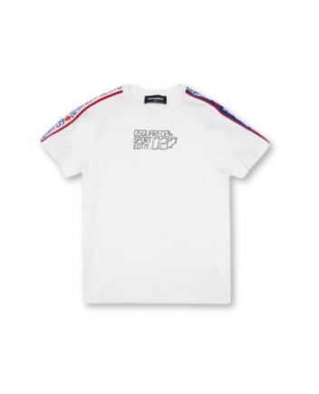 Unisex White Logo-Print Cotton T-shirt