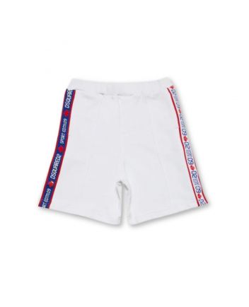 Boys White Logo-Tape Shorts