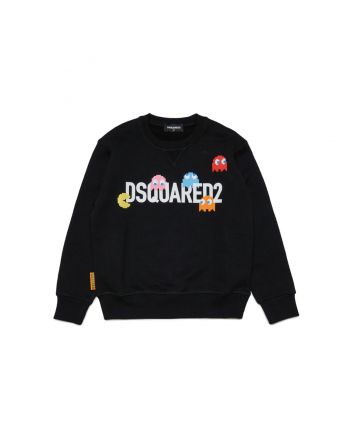 Kids Black Pac-man Print Sweatshirt