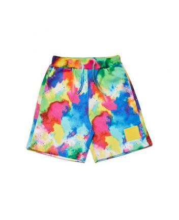 Boys Multi-Color Allover Fleece Shorts