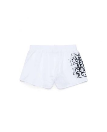 Boys White Icon-Print Swim Shorts