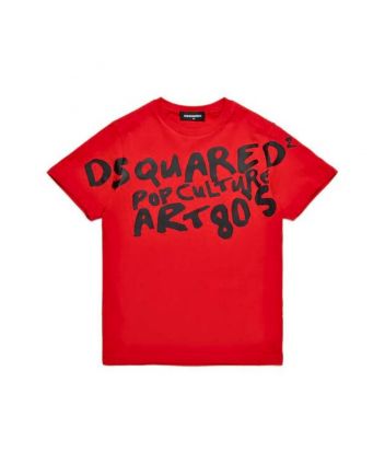 Unisex Red Pop Culture Logo-Print T-shirt