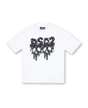 Unisex White T-shirt With Gothic Print