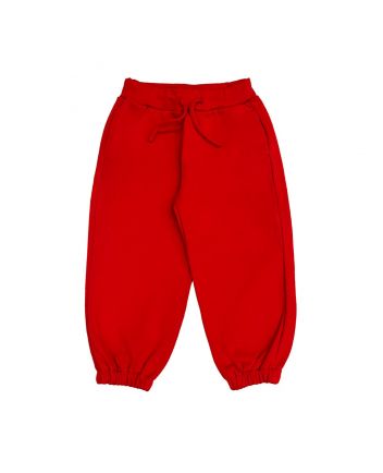 Girls Red Stylised Heart-Print Jogger