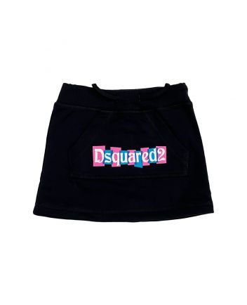 Girls Black Logo-Print Skirt