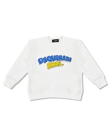 Unisex White Logo-Print Sweatshirt