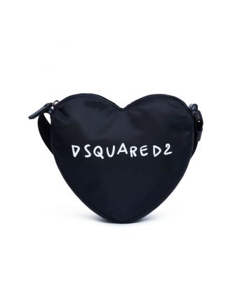 Girls Black Heart-Shaped Hand Bag