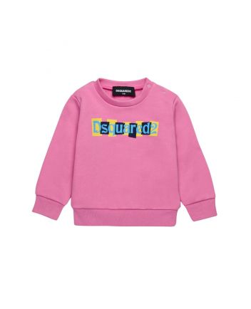 Baby Girls Pink Logo-Print Sweatshirt