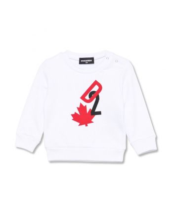 Baby Unisex White DQ2-Logo Print Sweatshirt