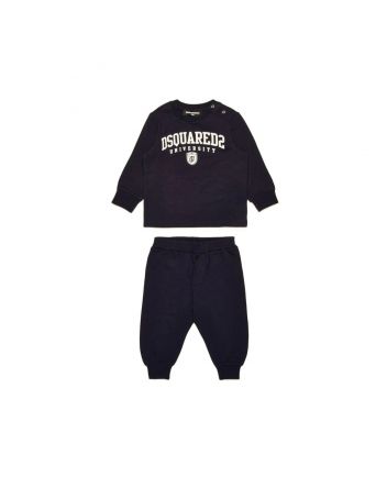 Baby Boys Navy Blue Logo-Print Tracksuit