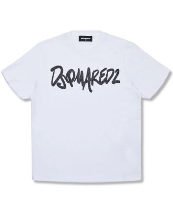 Unisex White Glittered Logo T-Shirt