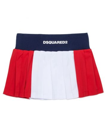 Girls White & Red Tennis Skirt