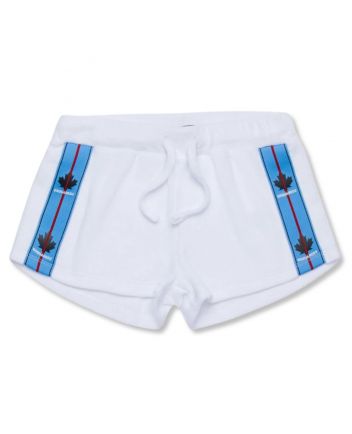 Girls White Chenille Shorts