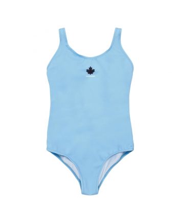 Girls Blue Logo-Print Swimsuit