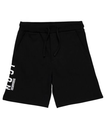 Unisex Black ICON-Logo Shorts