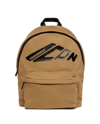 Boys Beige Icon-Print Backpack