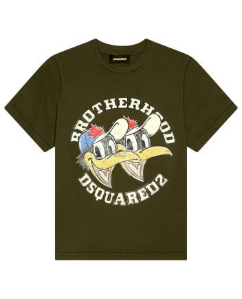 Unisex Green Logo-Print T-Shirt