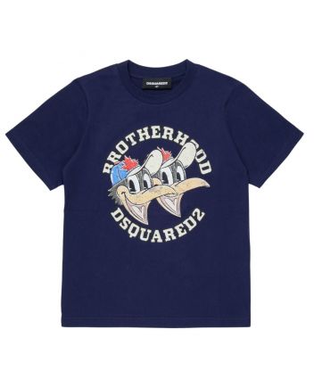 Unisex Navy Blue Logo-Print T-Shirt