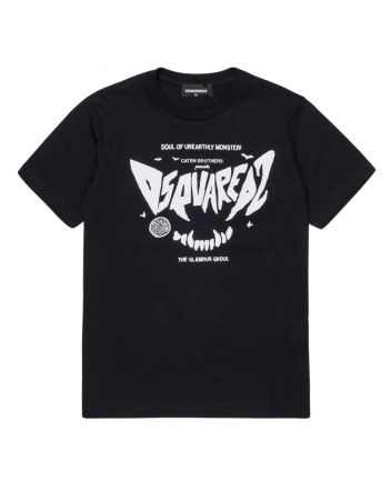 Unisex Black Logo-Print T-Shirts