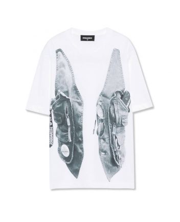Unisex White Graphic Print T-Shirts