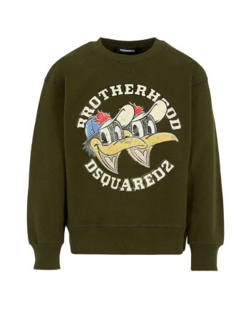 Unisex Green Logo-Print Sweatshirts