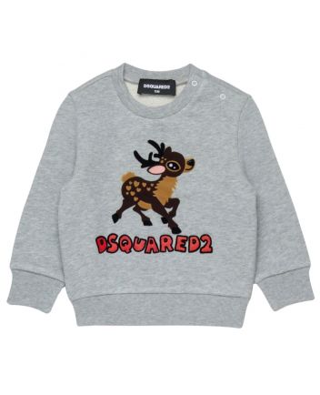 Baby Girls Grey Logo-Print Sweatshirts