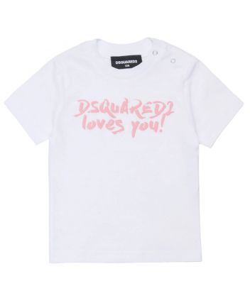 Baby Girls White Logo-Print T-Shirt