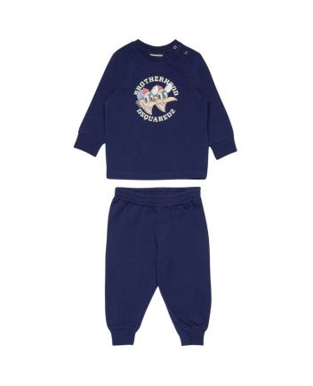Baby Boys Navy Blue Logo-Print Tracksuit