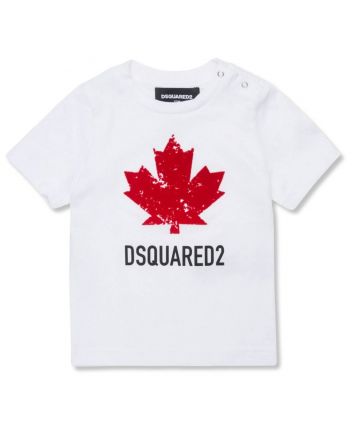 Baby Unisex White Logo-Print T-Shirts