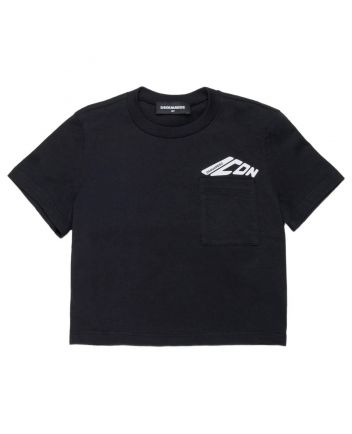 Girls Black Logo Icon Zip-up Hoodies