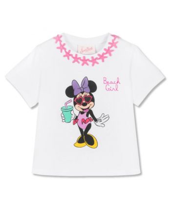 Girls White Minnie Mouse Print T-Shirt